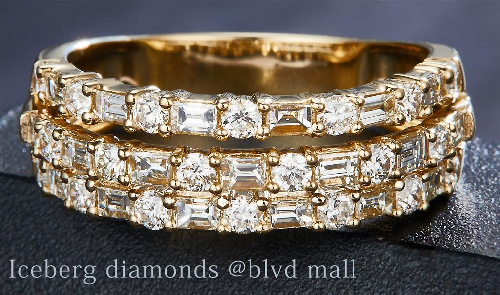 1.272 Ct. Diamond 14 Kt Gold (Yellow). Wedding Band Ring. (Women). Size 7