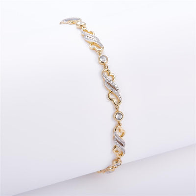 0.41 Ct. Diamond 10 Kt Gold (Yellow). Designer Bracelet. (Women). 8 in Long. 5.4 mm Wide