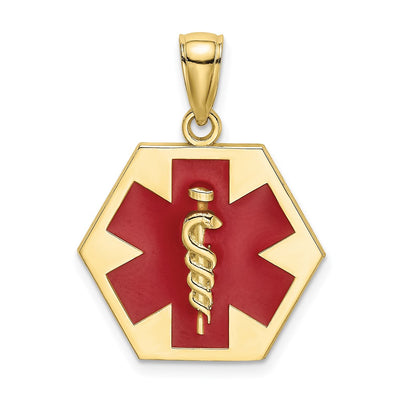 10k Enameled Medical Disc Pendant