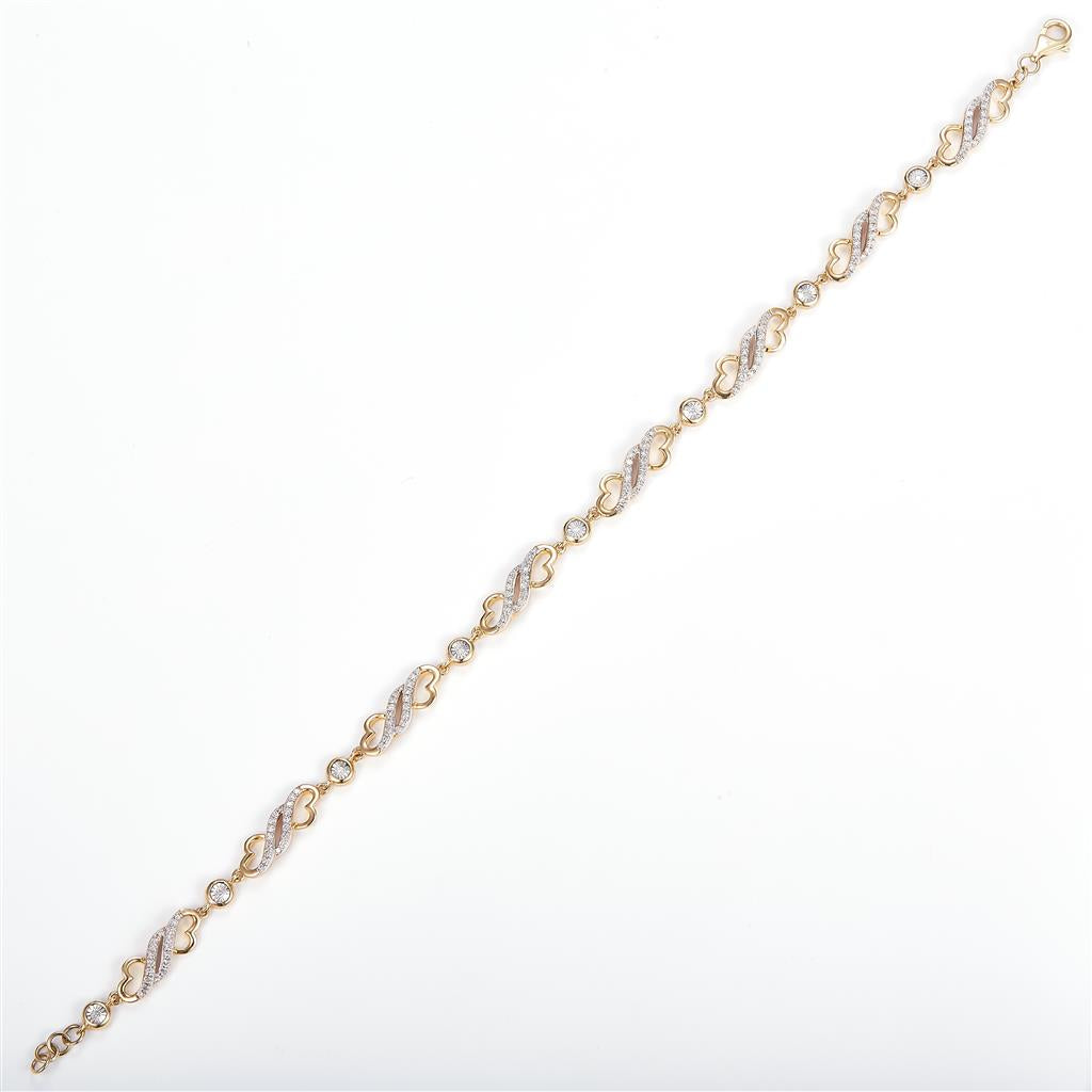 0.41 Ct. Diamond 10 Kt Gold (Yellow). Designer Bracelet. (Women). 8 in Long. 5.4 mm Wide