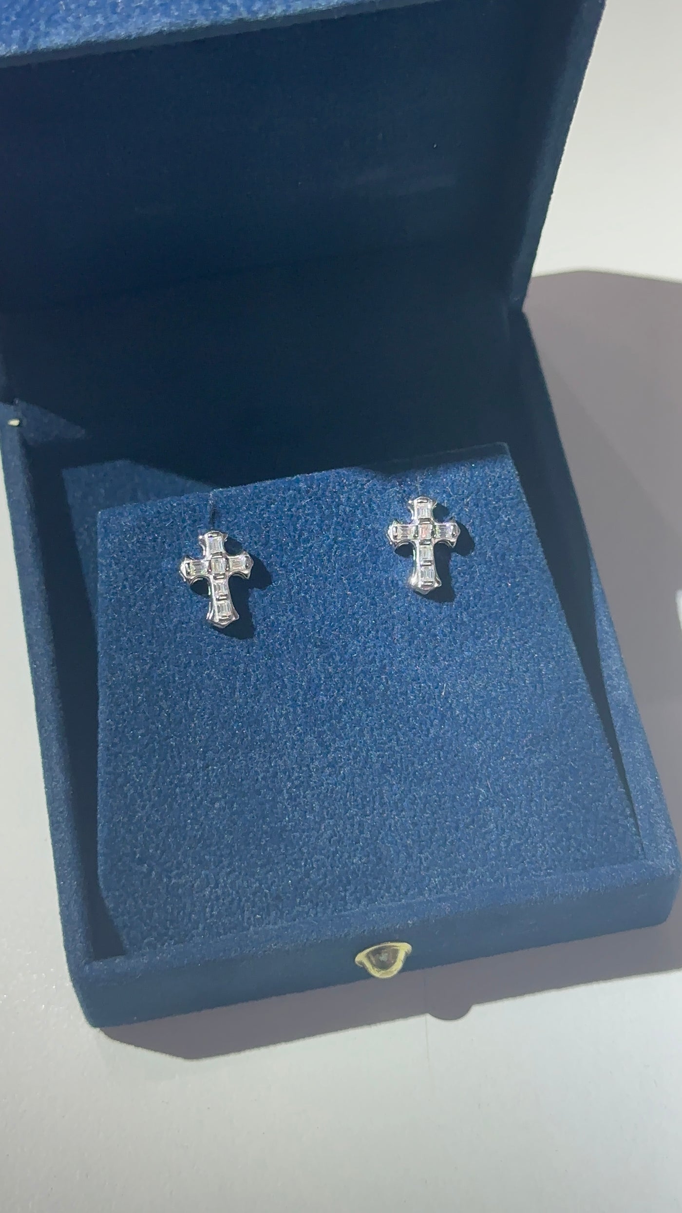 Moissanite Gothic Cross Earrings