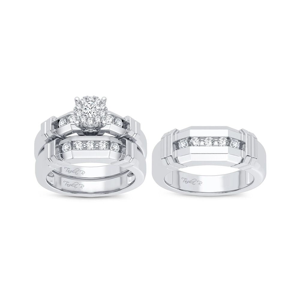 14K 0.87CT Diamond Trio Set