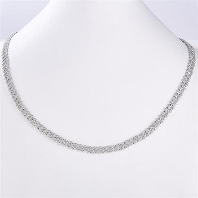 4.67 Ct. Diamond 14 Kt Gold (White). Solid Cuban Link Chain. (Unisex). 22 in Long. 5 mm Wide