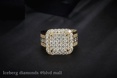 3.027 Ct. Diamond 10 Kt Gold (Yellow). Ring. (Men). Size 10
