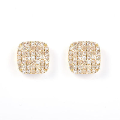 0.1235 Ct. Diamond 10 Kt Gold (Yellow). Studs Earrings. (Unisex).