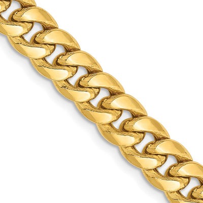 14k 6.75mm Semi-Solid Miami Cuban Chain