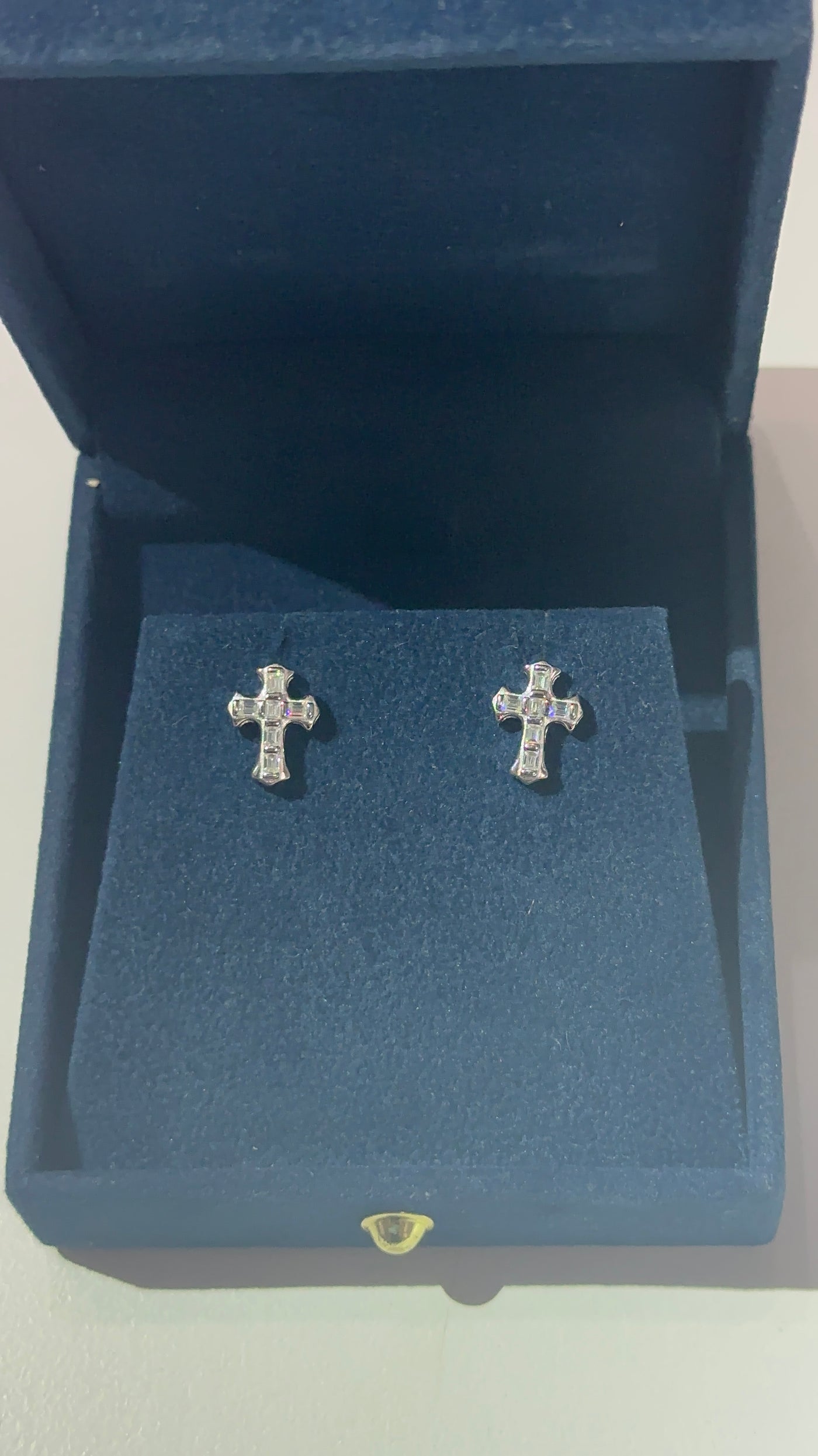 Moissanite Gothic Cross Earrings