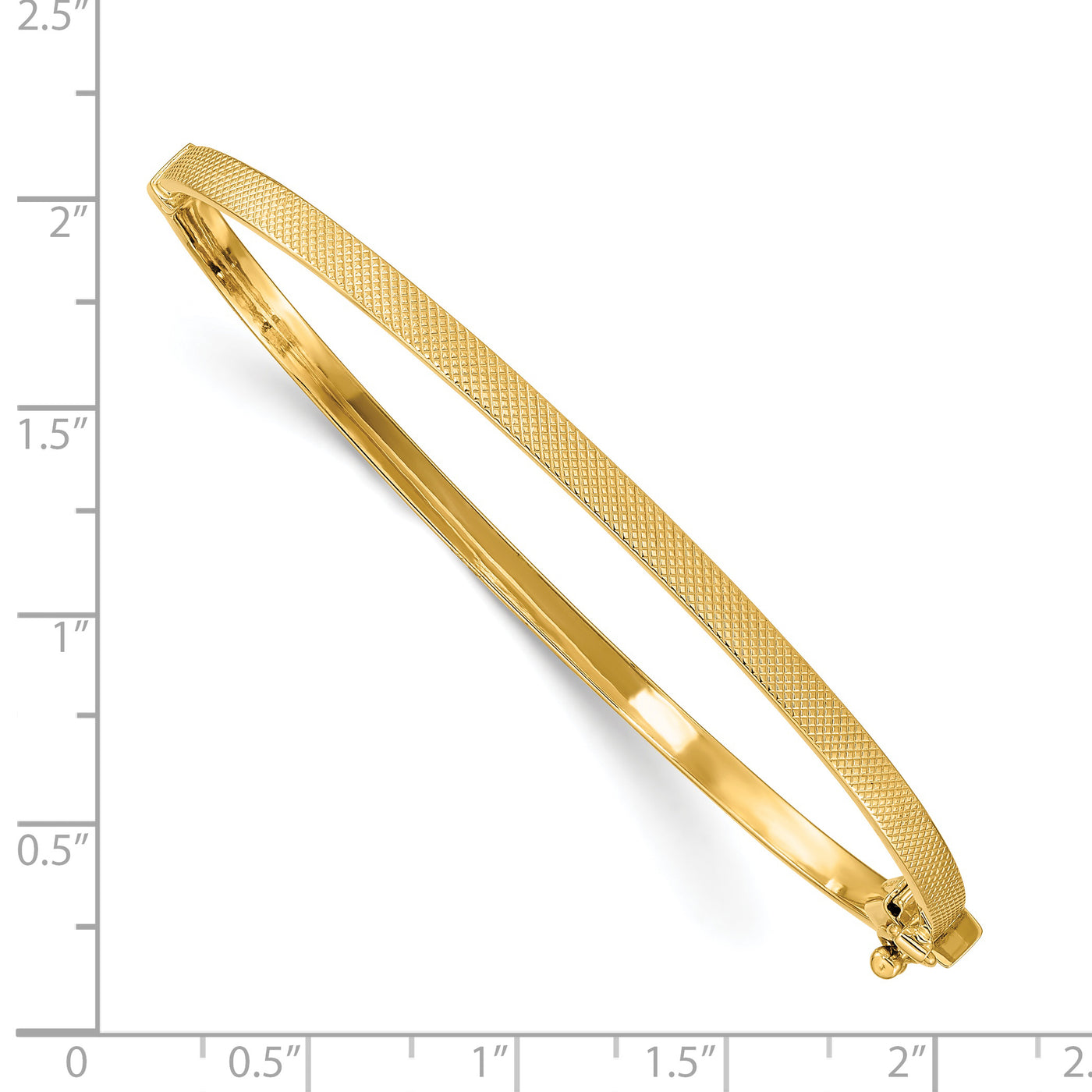 14K Textured Hinged Bangle