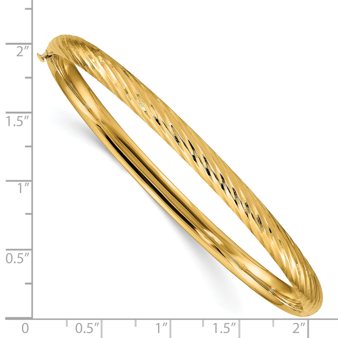 14k 3/16 Textured Hinged Bangle