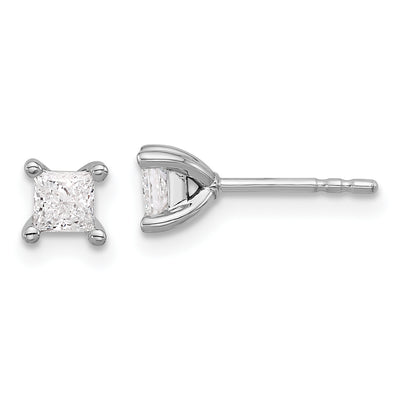 14K White Gold Lab Grown Diamond 1/2ctw Princess VS DEF 4 Prong Earrings