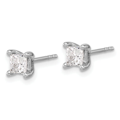 14K White Gold Lab Grown Diamond 3/4ctw Princess VS DEF 4 Prong Earrings