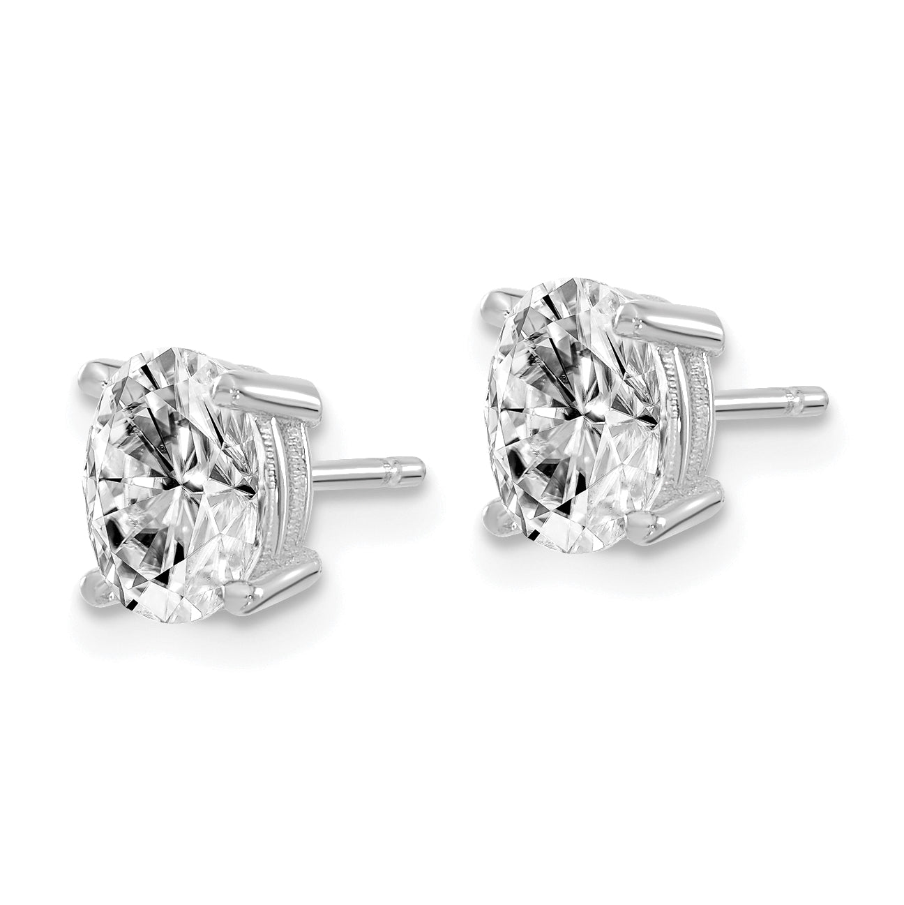 14K White Gold Lab Grown Diamond 6.45x4.55mm Oval VS DEF Earrings