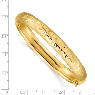 14k 5/16 Florentine Engraved Hinged Bangle Bracelet