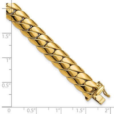 14K Polished Fancy Link Men's Bracelet