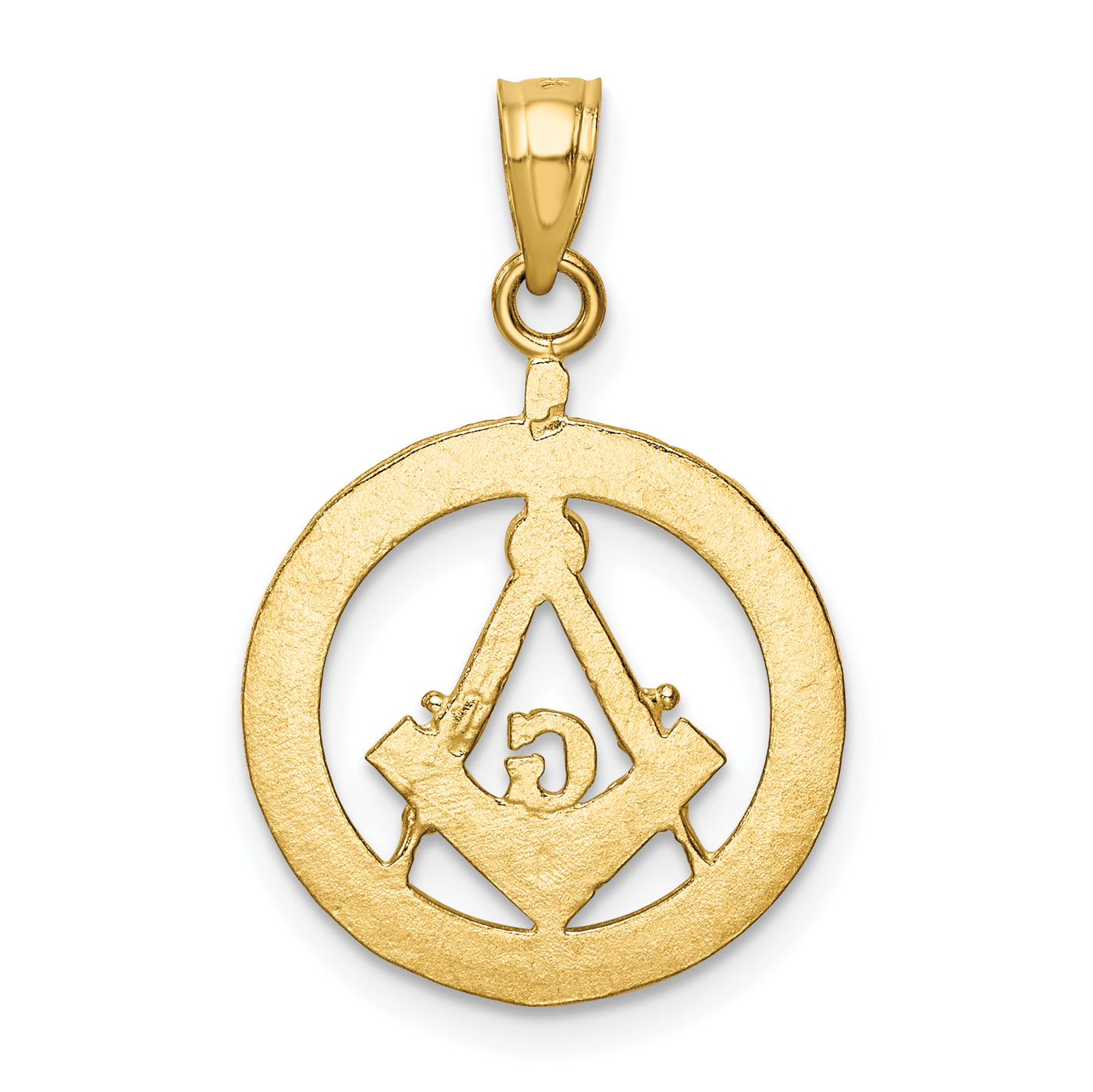 14k Polished and Diamond-cut Masonic Symbol Pendant