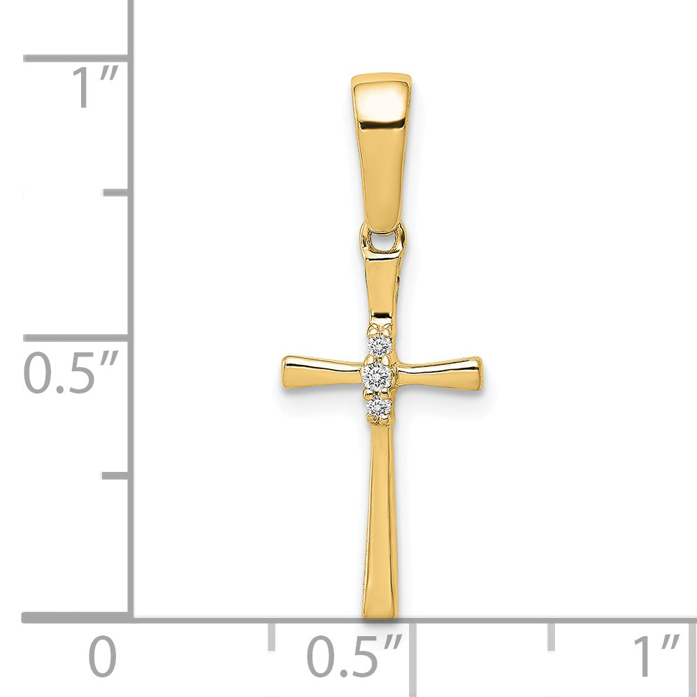 14K .02ct. Diamond Cross Pendant