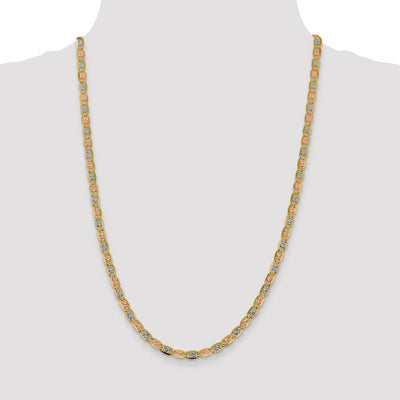 14k 4.65mm Tri-color Gold Pav? Valentino Chain