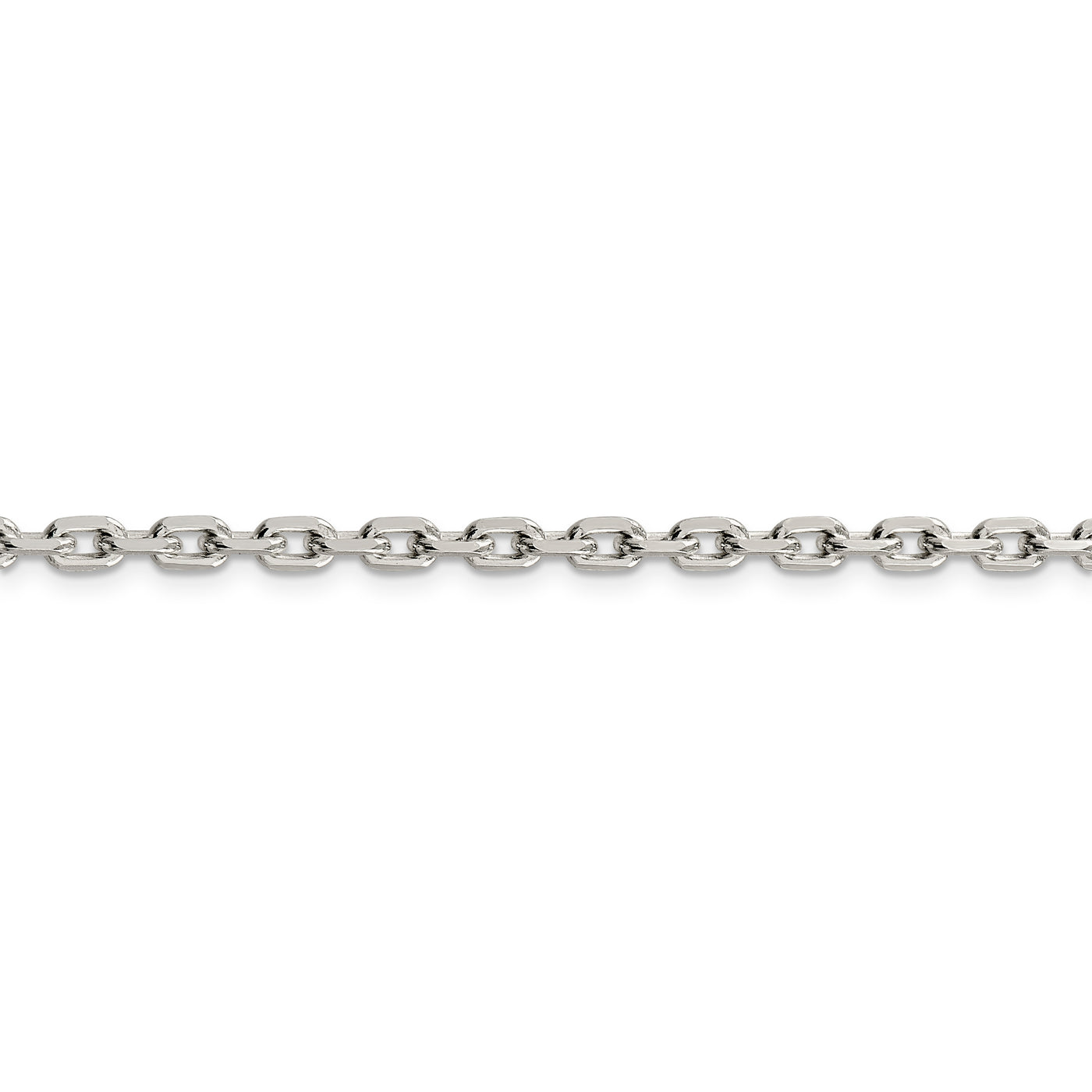 Sterling Silver 3.95mm Beveled Oval Cable Chain