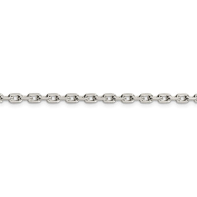 Sterling Silver 3.95mm Beveled Oval Cable Chain