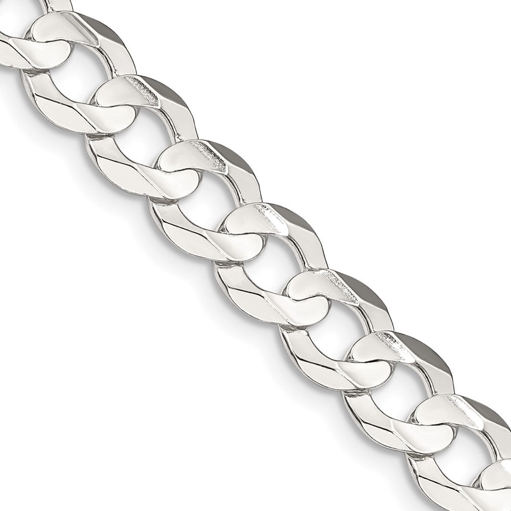 Sterling Silver 7.8mm Concave Beveled Curb Chain