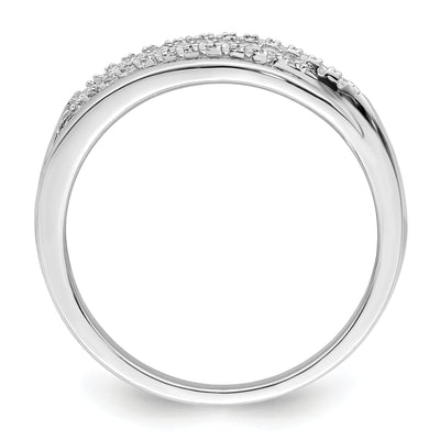 Sterling Silver Rhodium plated CZ Twisted Band