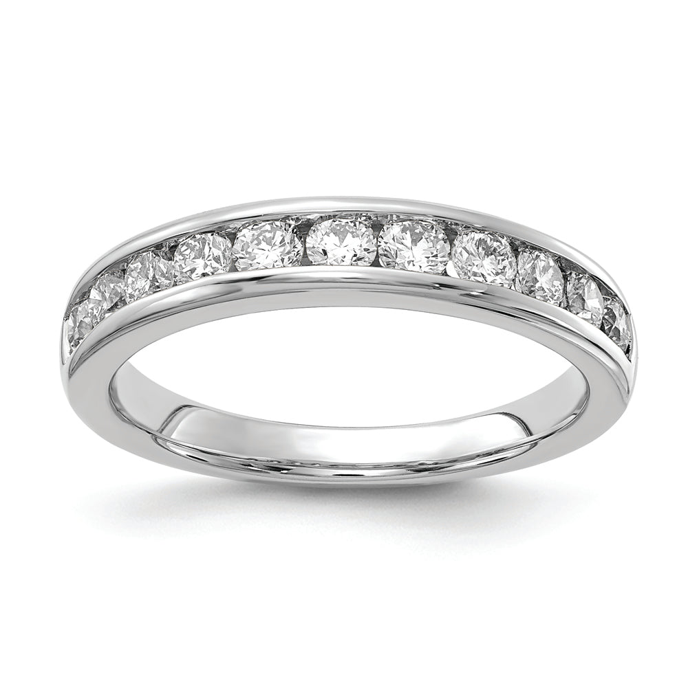 14K White Gold Lab Grown Diamond VS/SI FGH 11-Stone Channel Band