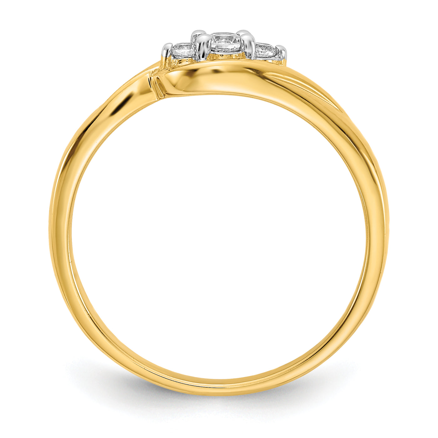 14k Yellow Gold 3-stone Diamond Ring