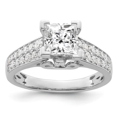 14K WG Certified VS/SI FGH Lab Grown Diamond 1.5ct Princess Comp Ring