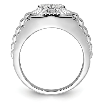 10K White Gold VS/SI FGH Lab Grown Diamond Mens Ring