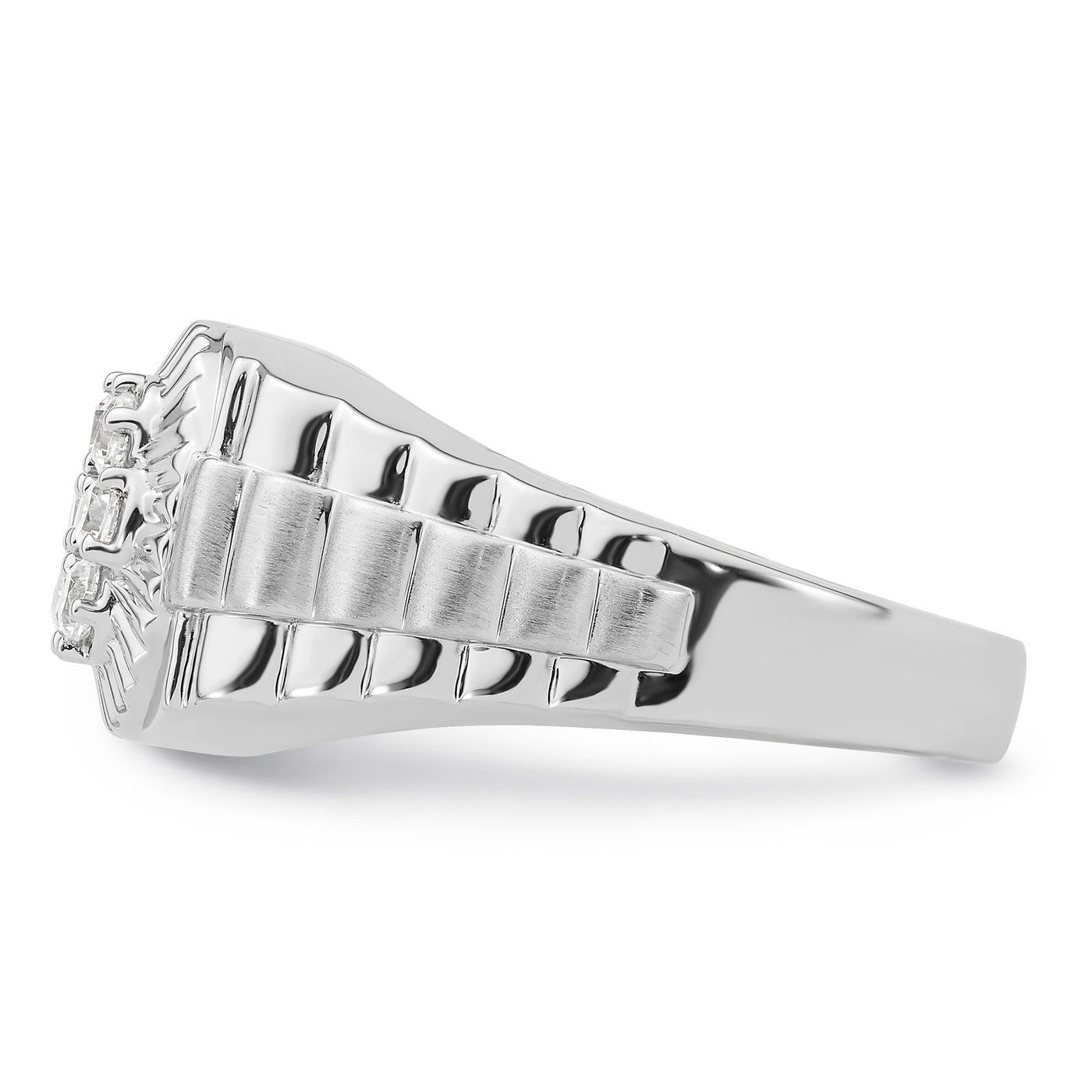 10K White Gold VS/SI FGH Lab Grown Diamond Mens Ring