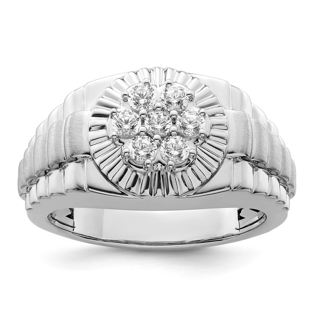 10K White Gold VS/SI FGH Lab Grown Diamond Mens Ring