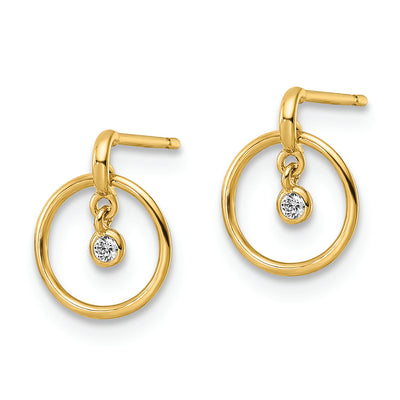 14K Madi K CZ Dangle Post Earrings