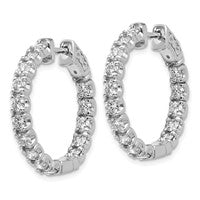 14k White Gold 2 3/4ct Lab Grown Diamond VS DEF In&Out Hoops