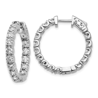 14k White Gold 2 3/4ct Lab Grown Diamond VS DEF In&Out Hoops