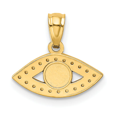 14K Enameled Eye Pendant