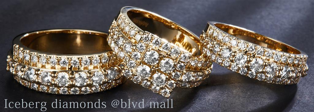 2.8 Ct. Diamond 14 Kt Gold (Yellow). TRIO SET-Women Engag & Band Wedding Set. Size 7.5