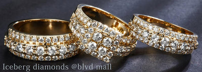 2.8 Ct. Diamond 14 Kt Gold (Yellow). TRIO SET-Women Engag & Band Wedding Set. Size 7.5